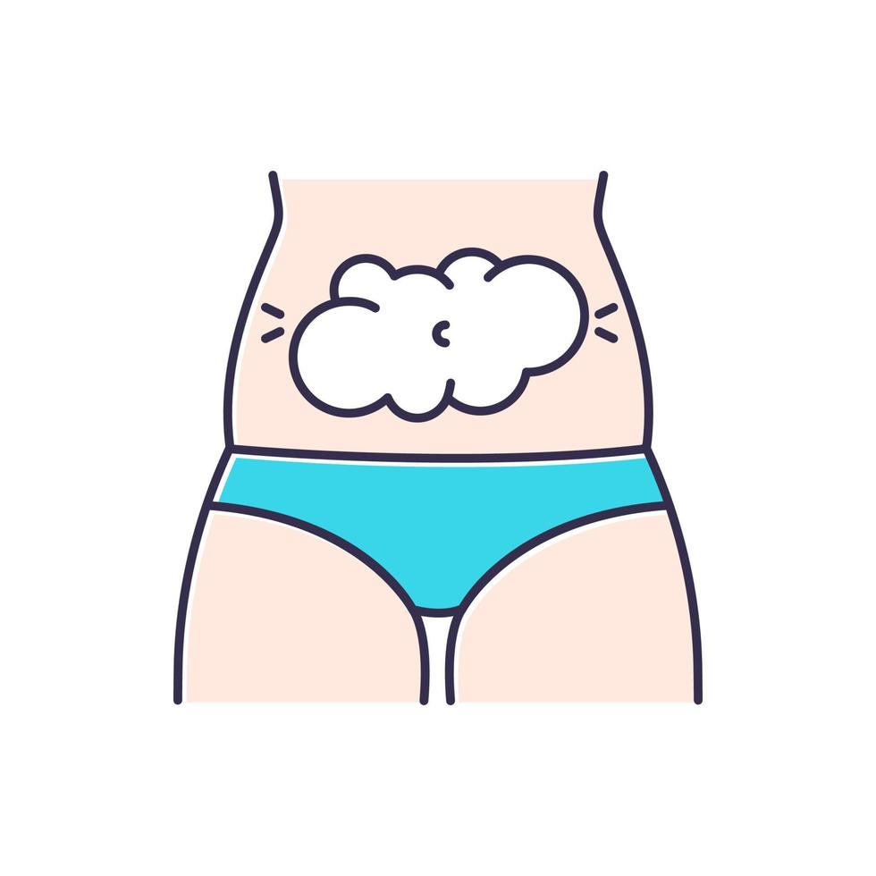 Bloating color icon vector