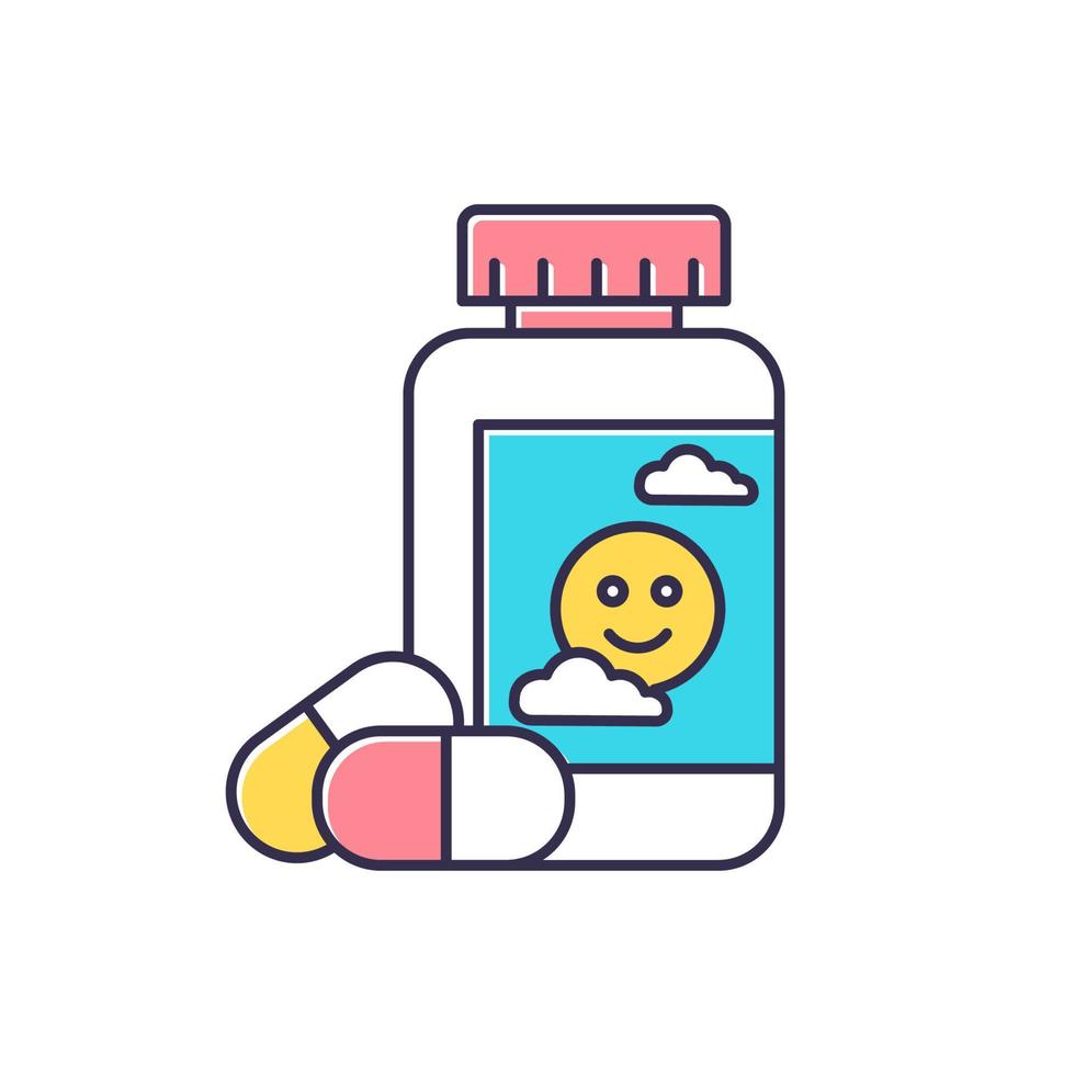 Antidepressant color icon vector
