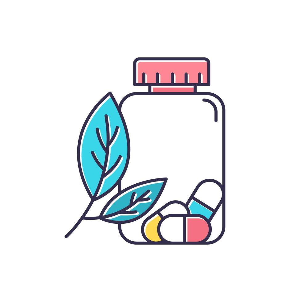 Herbal pills color icon vector