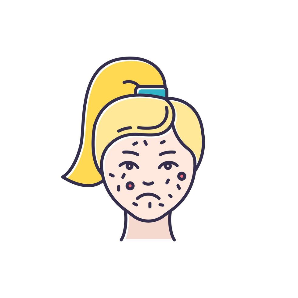 Acne color icon vector