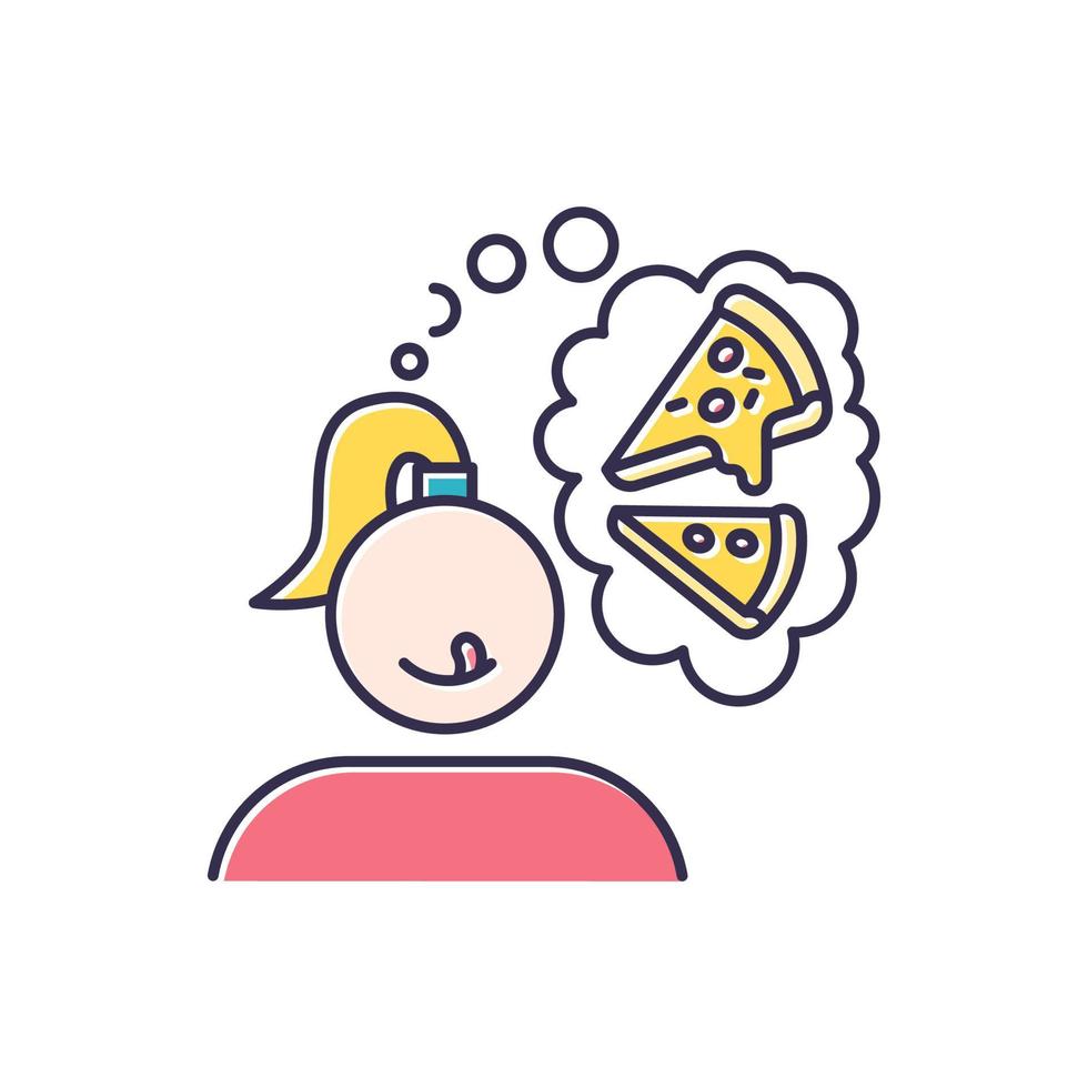 Pizza craving color icon vector