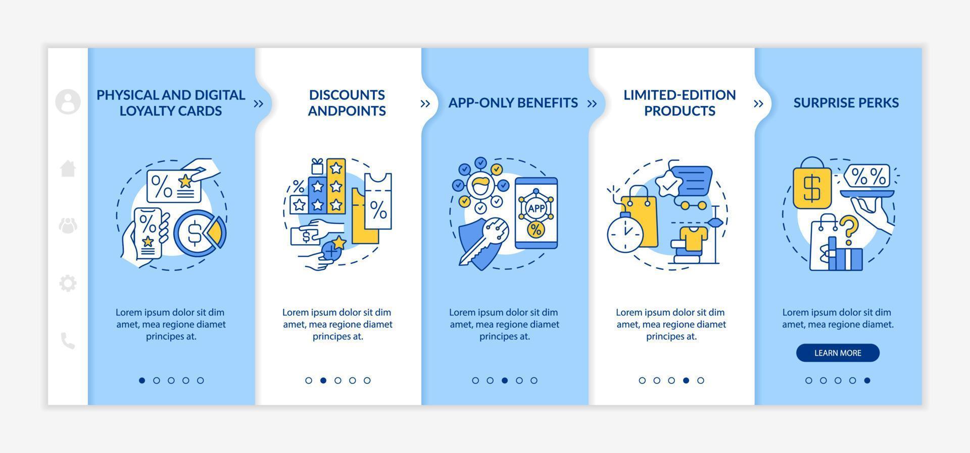 Store loyalty program ideas onboarding vector template