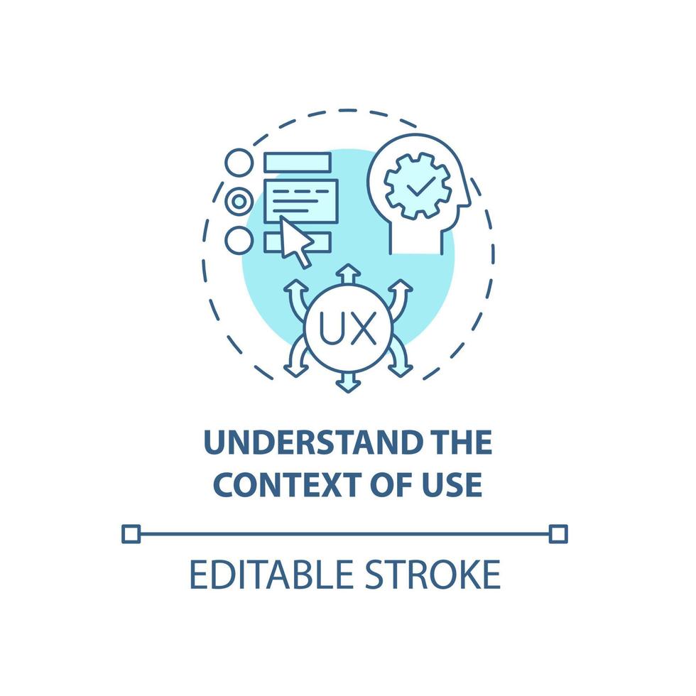 Understand context of use concept icon vector