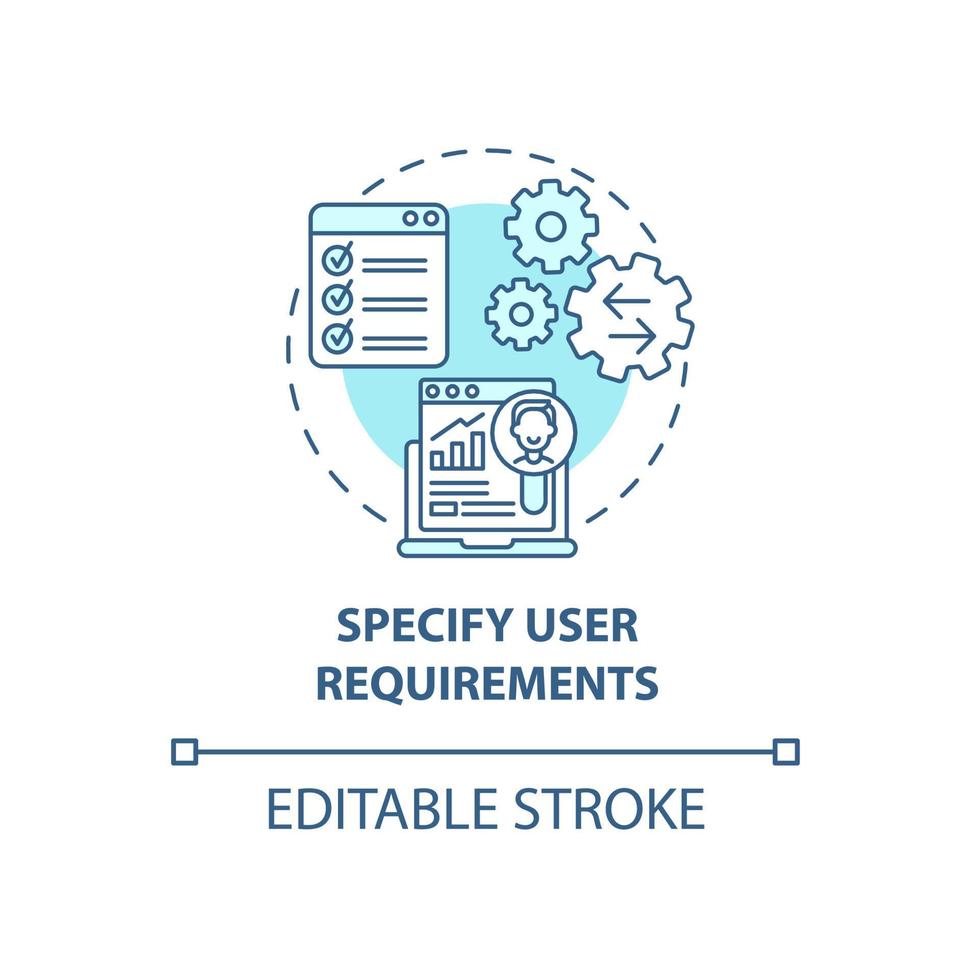 Specify user requirements concept icon vector