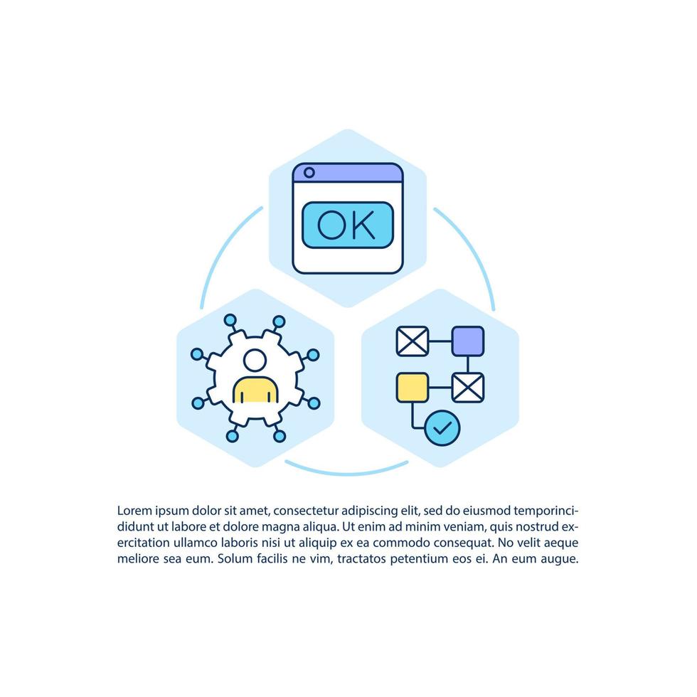 User-centered design concept line icons with text vector