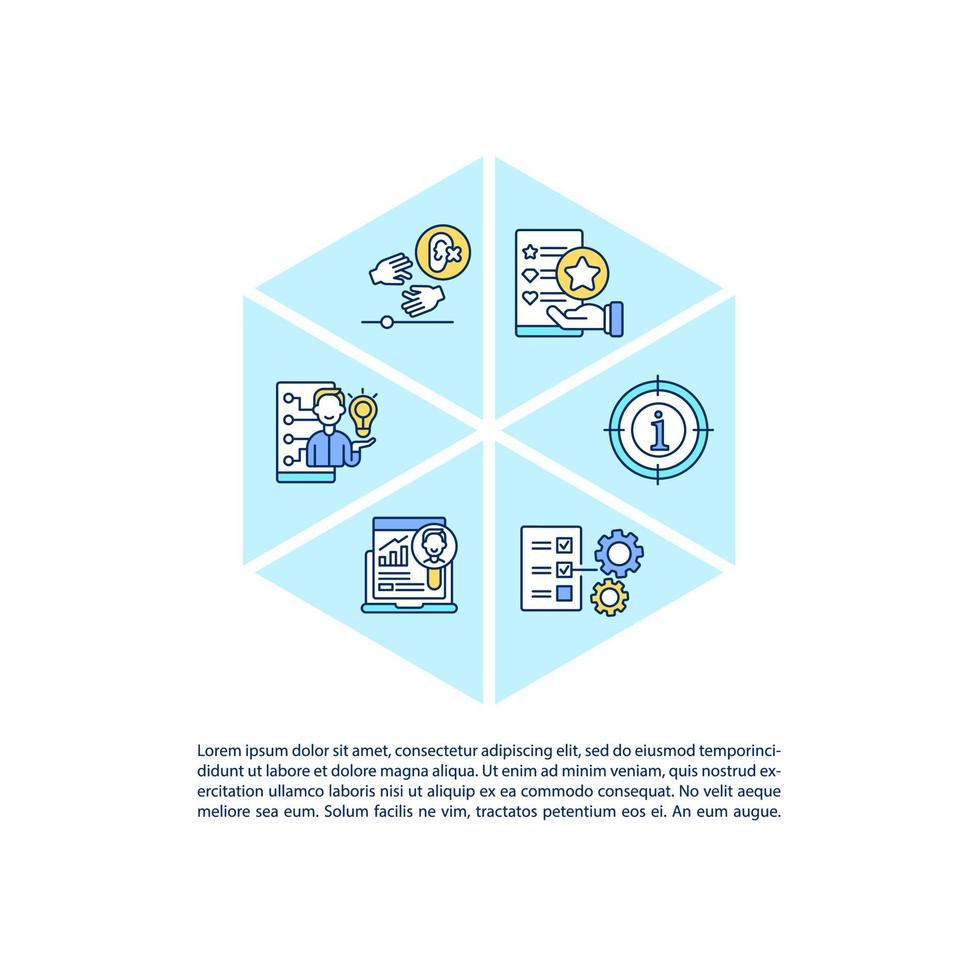 User experience basics concept line icons with text vector