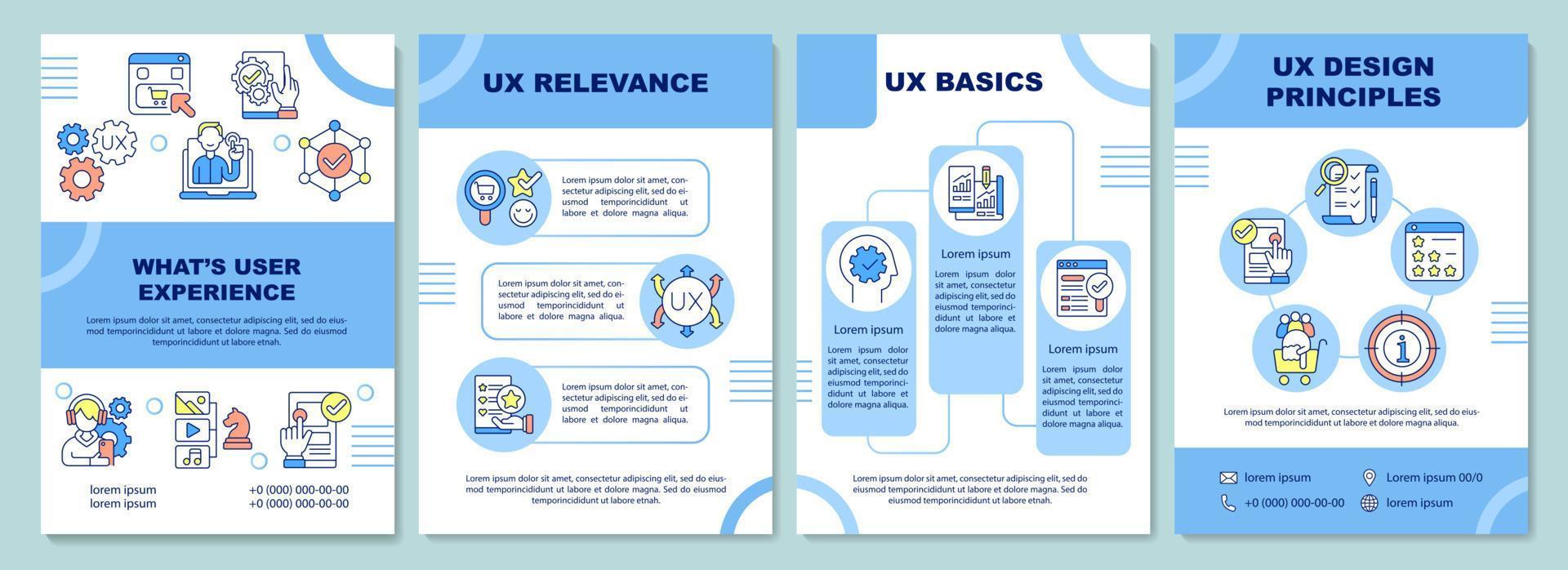 User experience brochure template vector