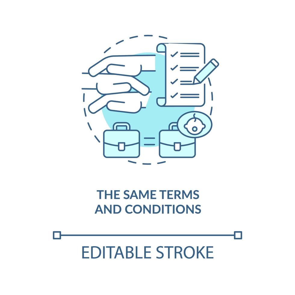 Same terms and conditions blue concept icon vector