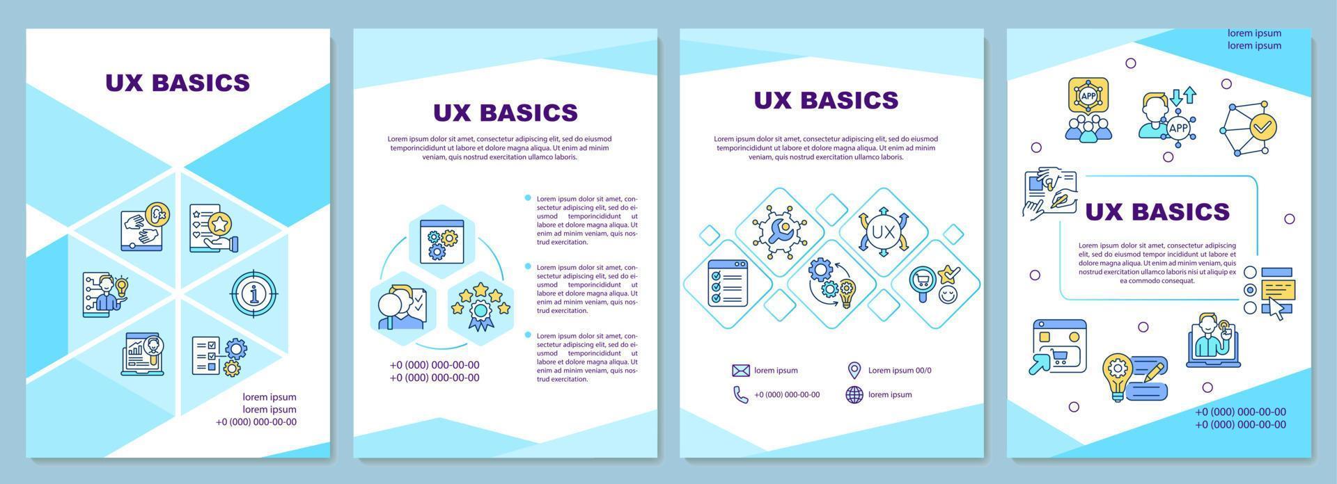 Plantilla de folleto de conceptos básicos de ux vector