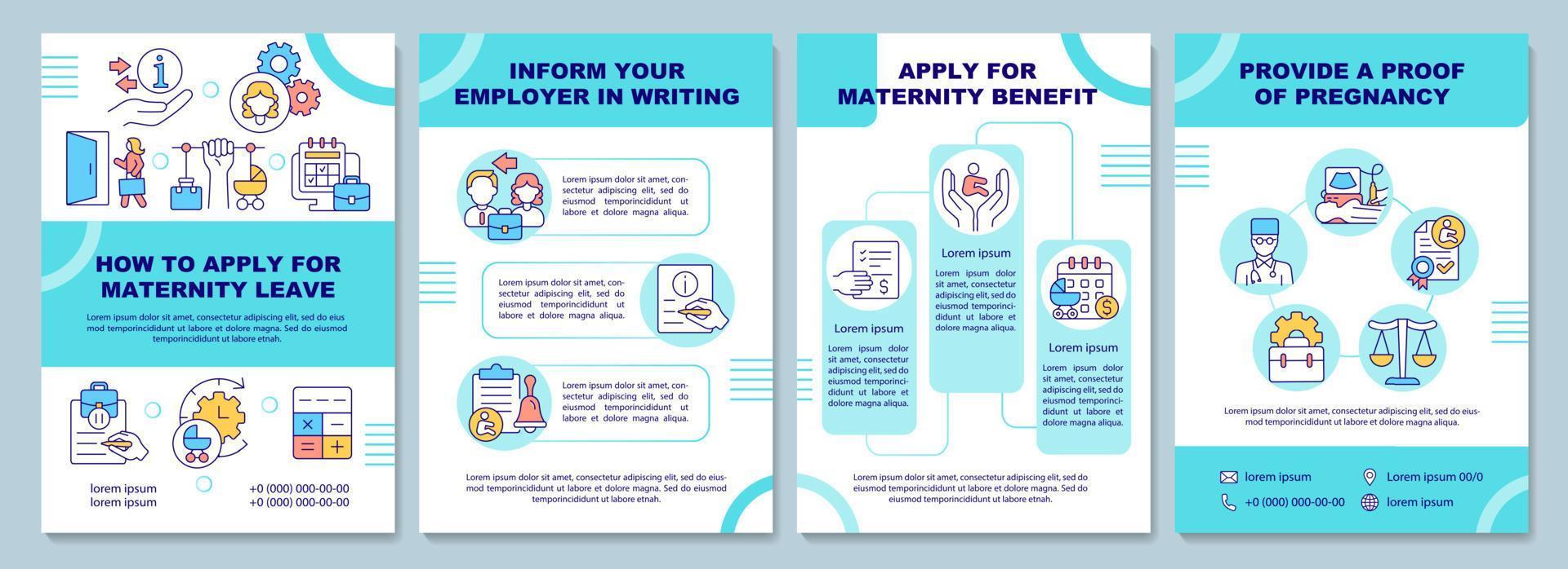 How to apply for maternity leave brochure template vector