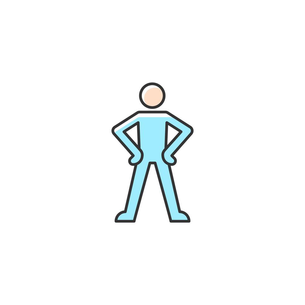 Confidence body language RGB color icon vector