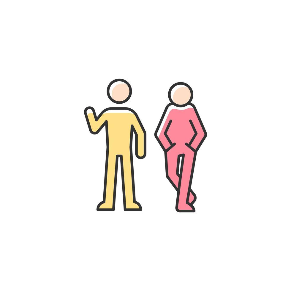 Posture in communication RGB color icon vector