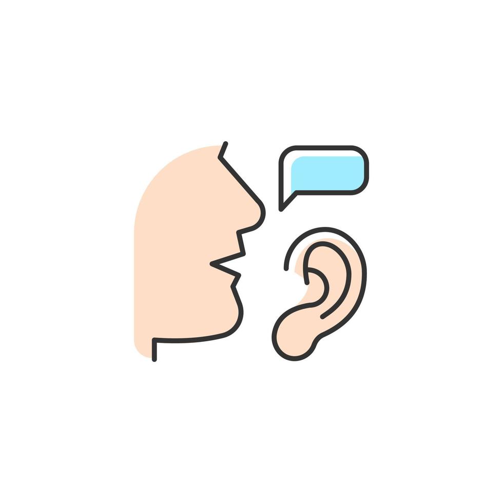 Active listening RGB color icon vector