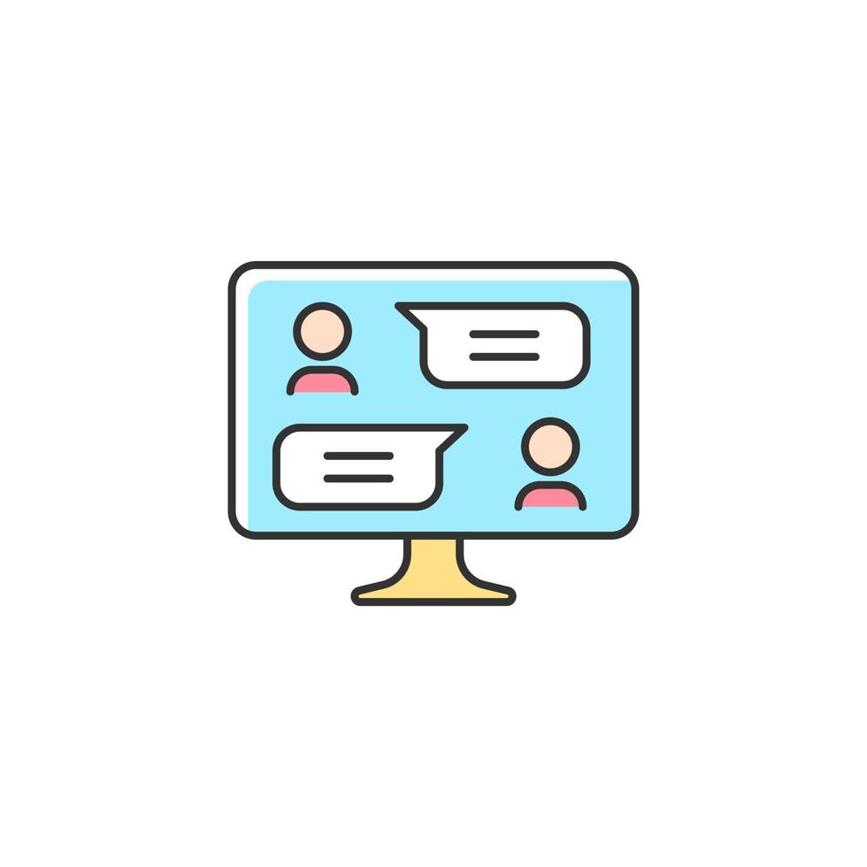 Digital communication channels RGB color icon vector