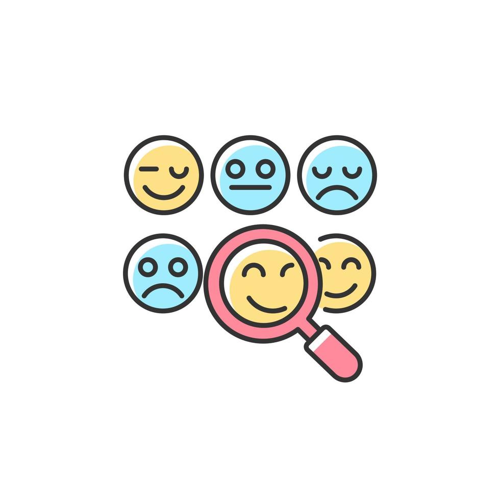 Reading emotions RGB color icon vector