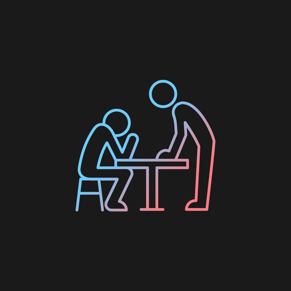 Body language gradient vector icon for dark theme