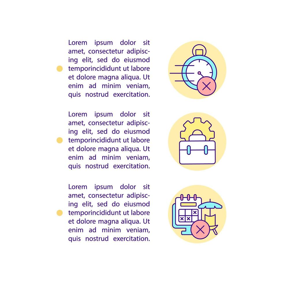 Workers in zero-hours contracts concept line icons with text vector