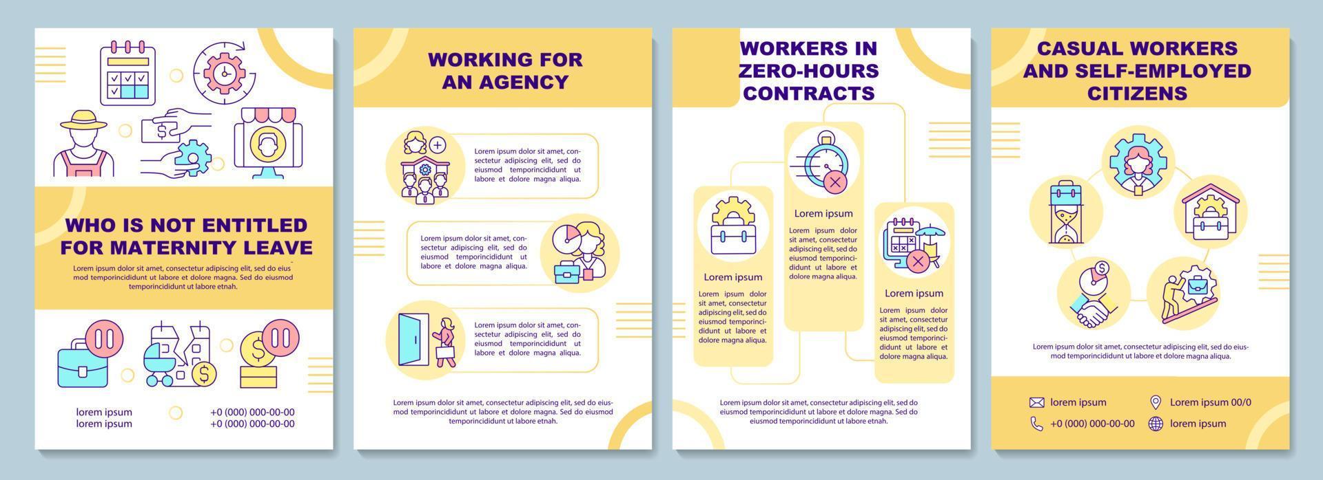 Who is not entitled for maternity leave brochure template vector