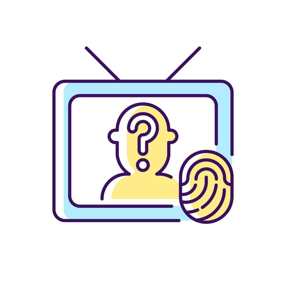 Online investigation show RGB color icon vector