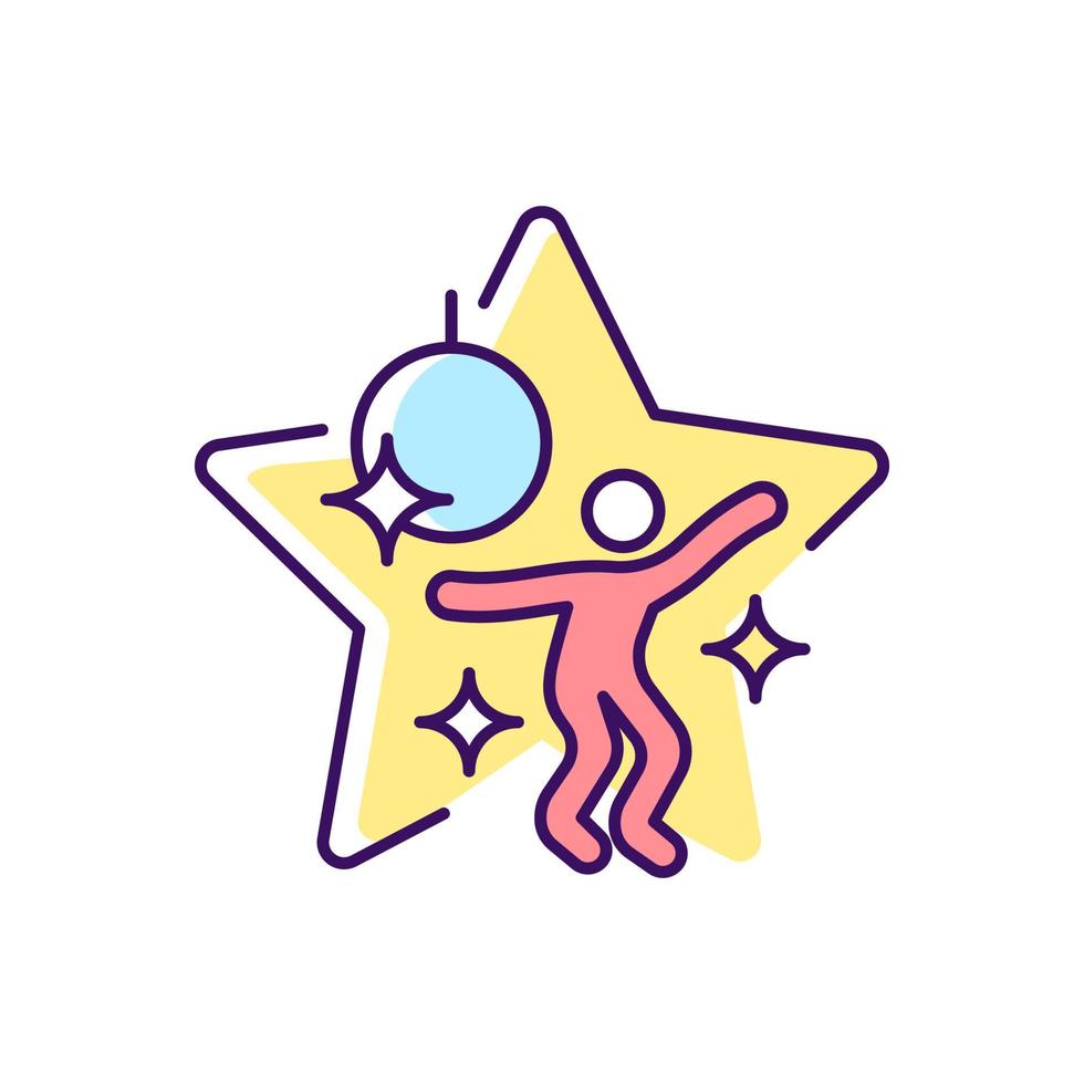 Dance competition show RGB color icon vector