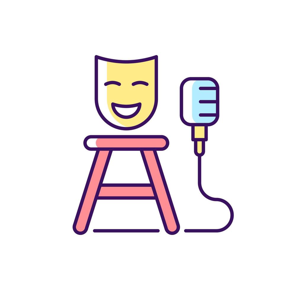 Stand up show RGB color icon vector