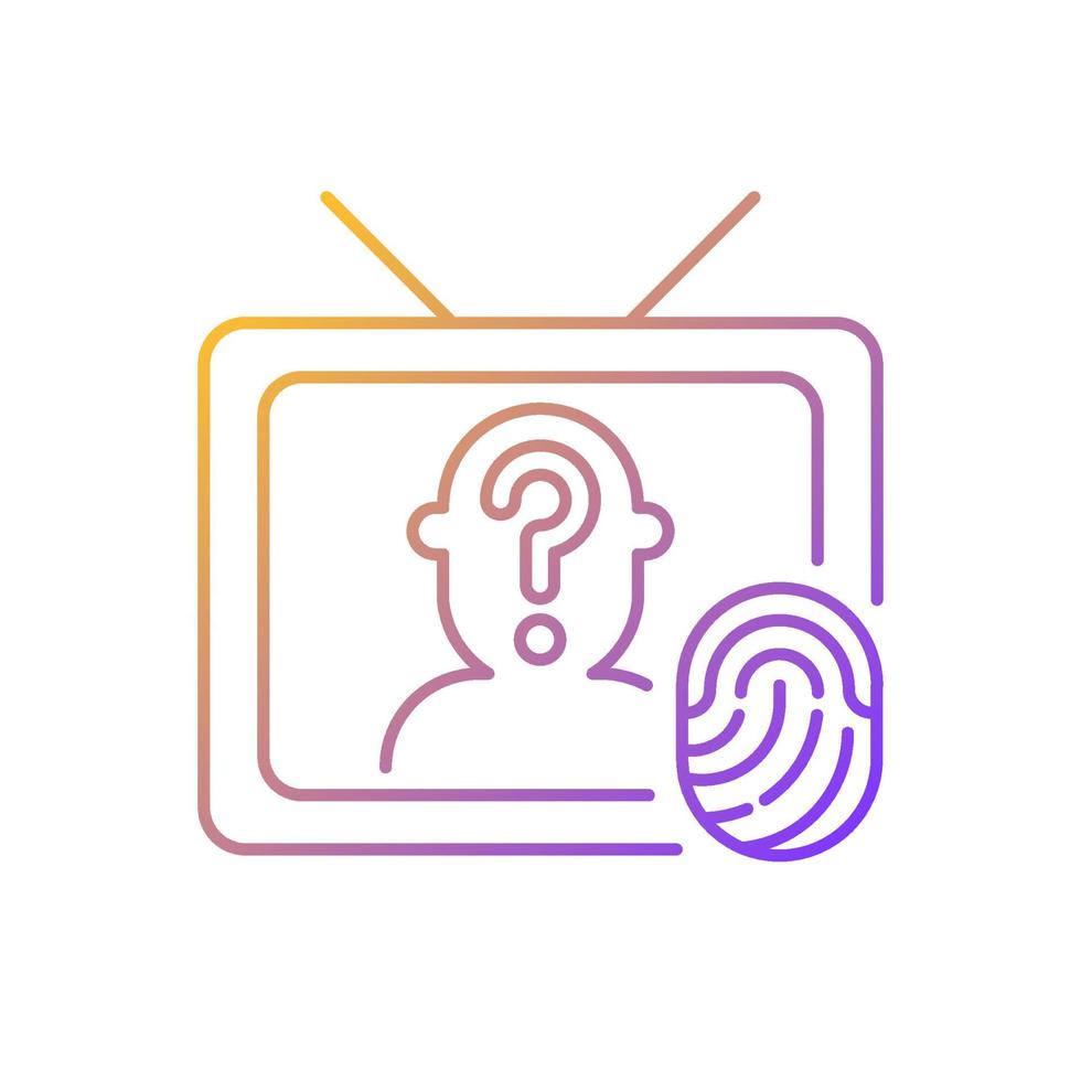 Online investigation show gradient linear vector icon