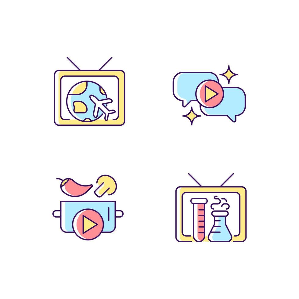 TV series RGB color icons set vector