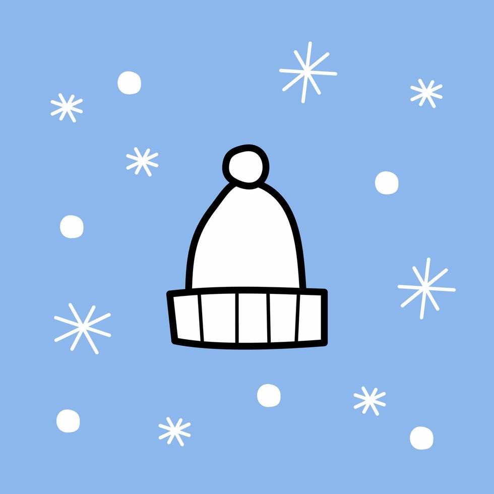 christmas hat - illustration in flat style. postcard winter holiday vector