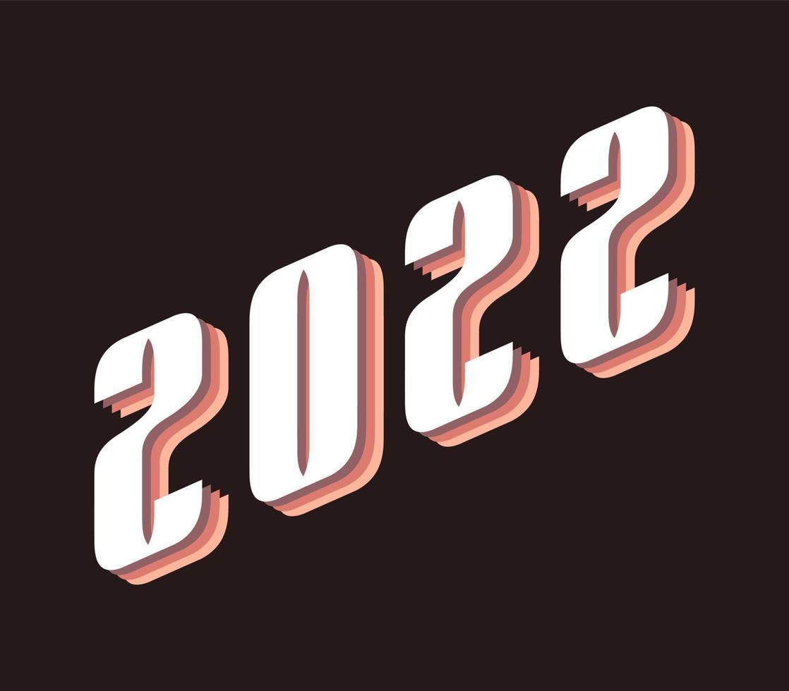 feliz año nuevo 2022 con números ilustración vectorial estilo deportivo. diseño de año nuevo para calendario, tarjetas de felicitación o impresión. banner de fondos de moda de diseño minimalista, portada, tarjeta. ilustración vectorial. vector