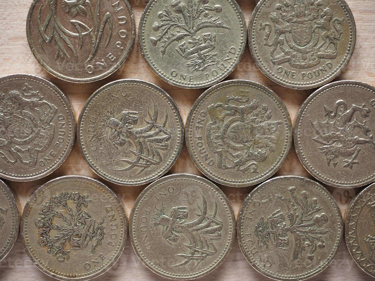 monedas de libra, reino unido foto