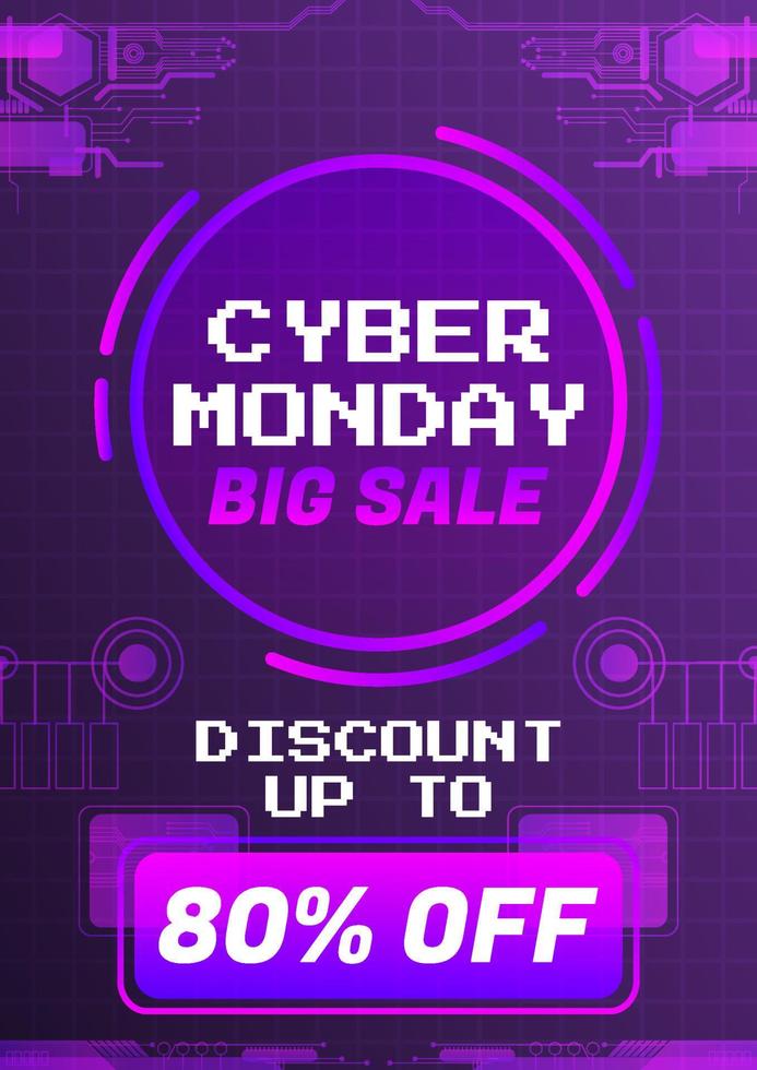 venta de carteles de cyber monday vector