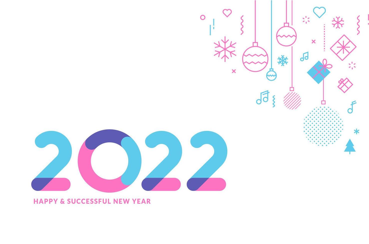 feliz año nuevo 2022 tarjeta de felicitación vector