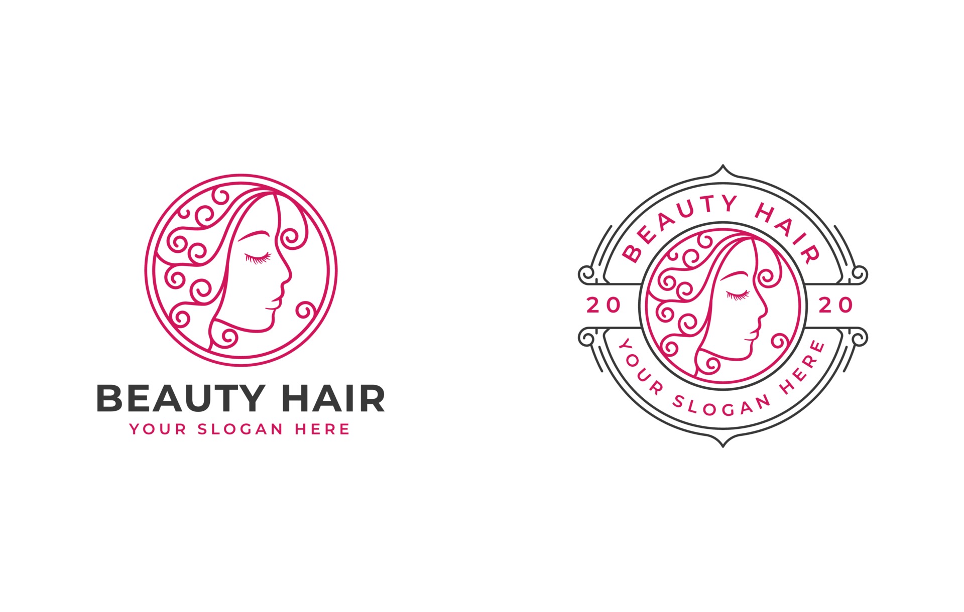 Beauty salon Woman Logo design with circle badge 3530819 Vector