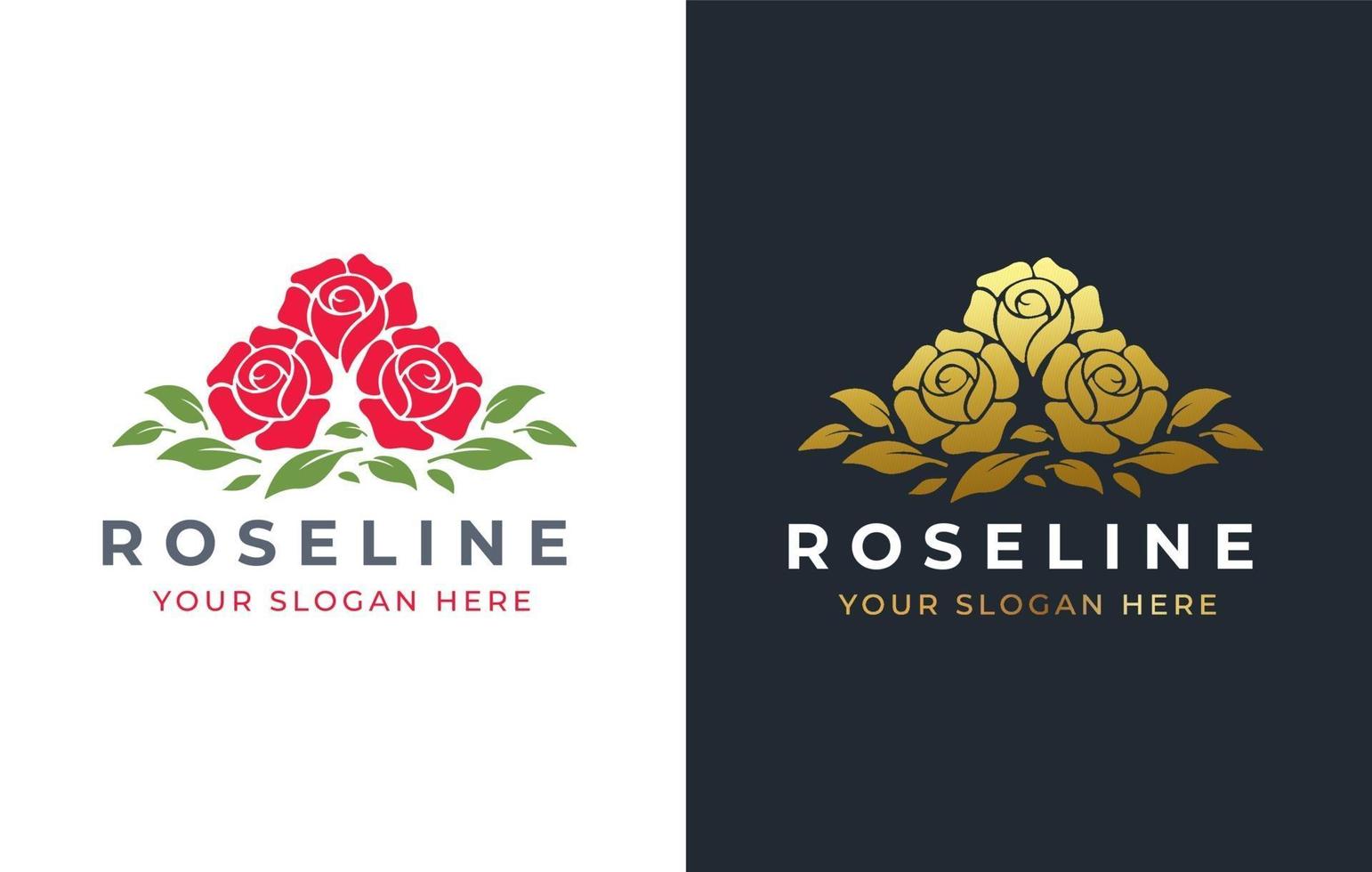 Rose Flower Logo design vector