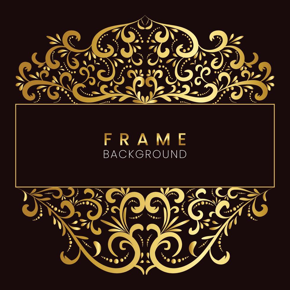 golden flower luxury frame vector design