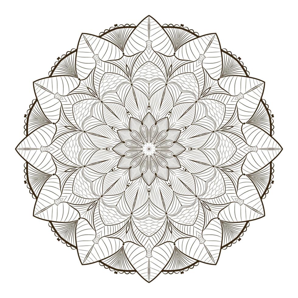 sketch mandala design floral concept vector