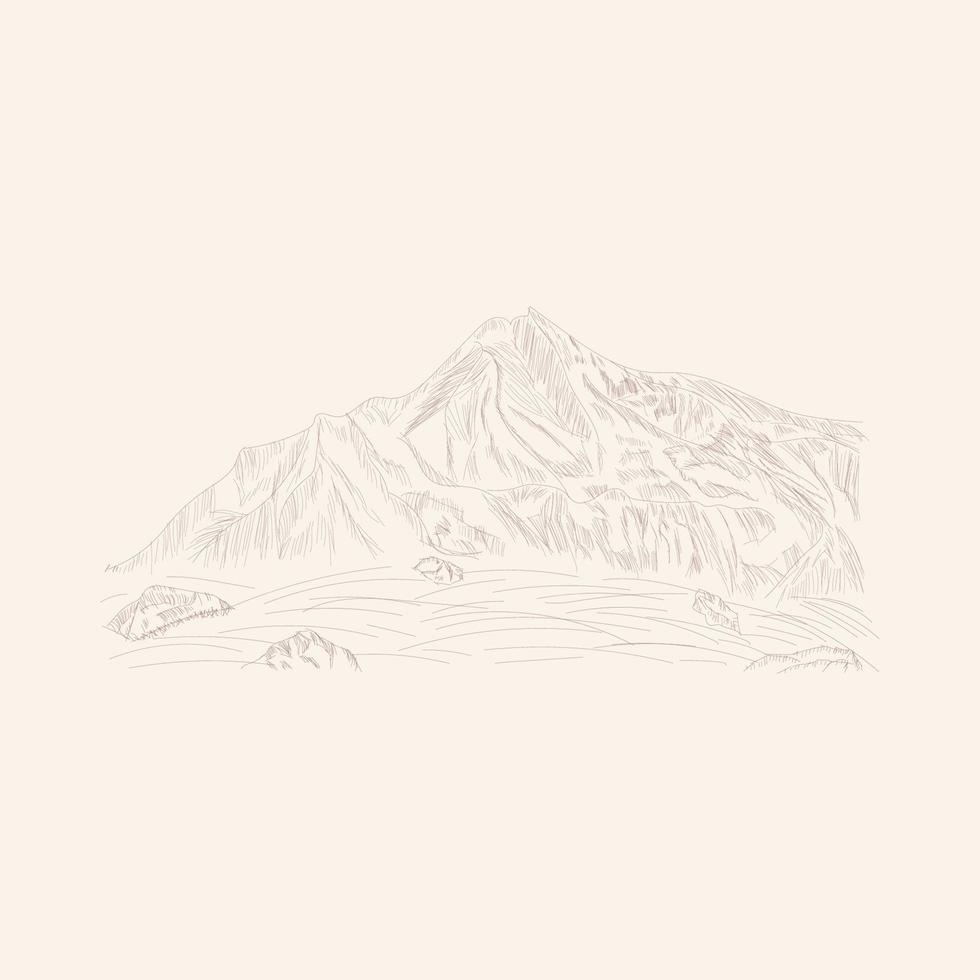 rocky hill sketch vector