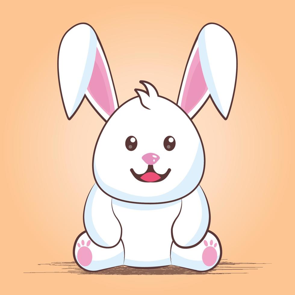 cute baby bunny cartoon vector
