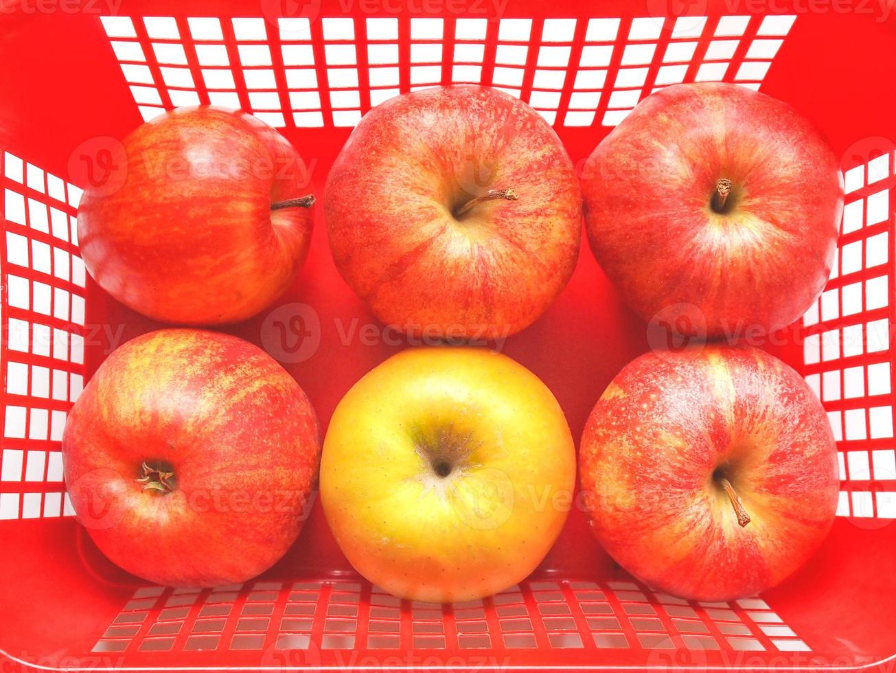 Red Apples in a basket photo