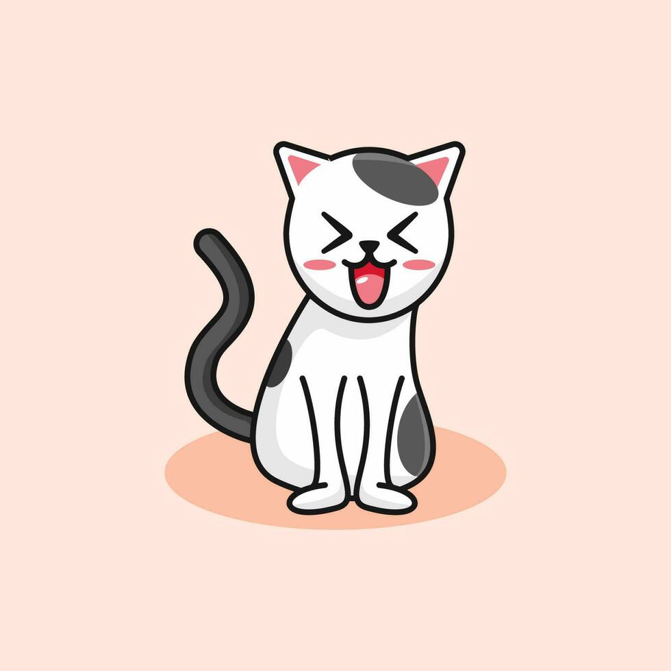 Cute cat cartoon character vector