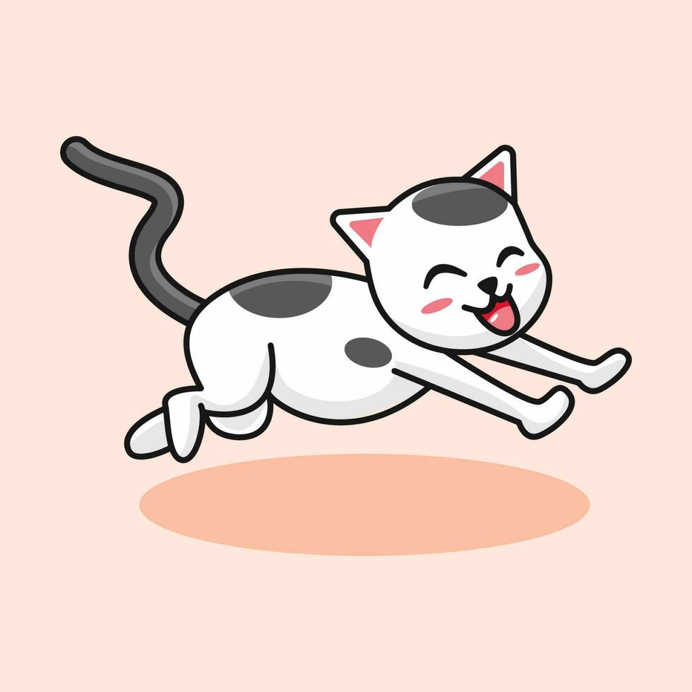 Cute cat cartoon character vector