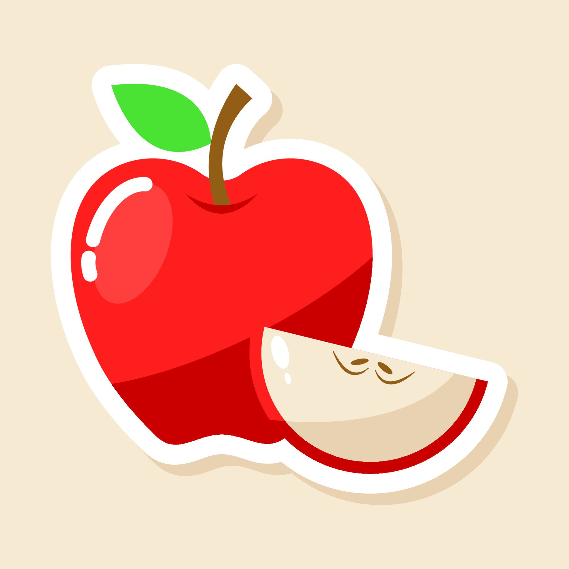 Fresh apple sticker 3531003 Vector Art at Vecteezy