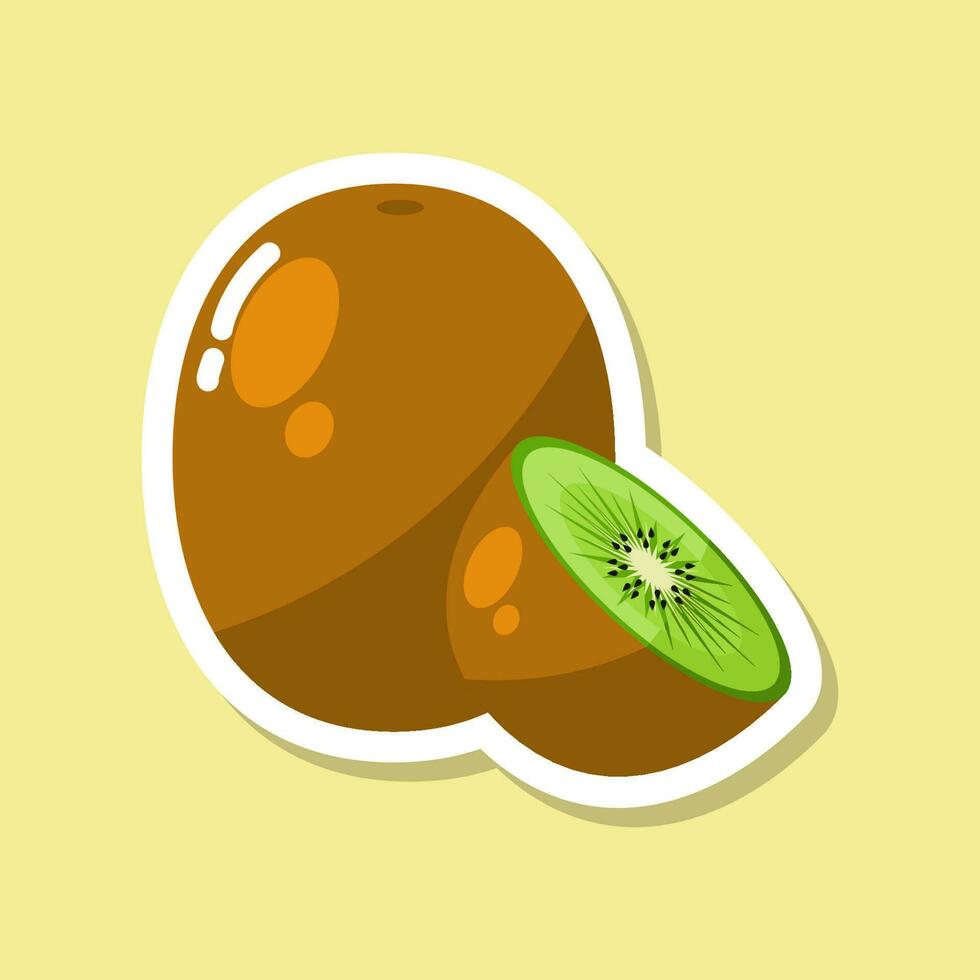 etiqueta engomada de kiwi fresco vector