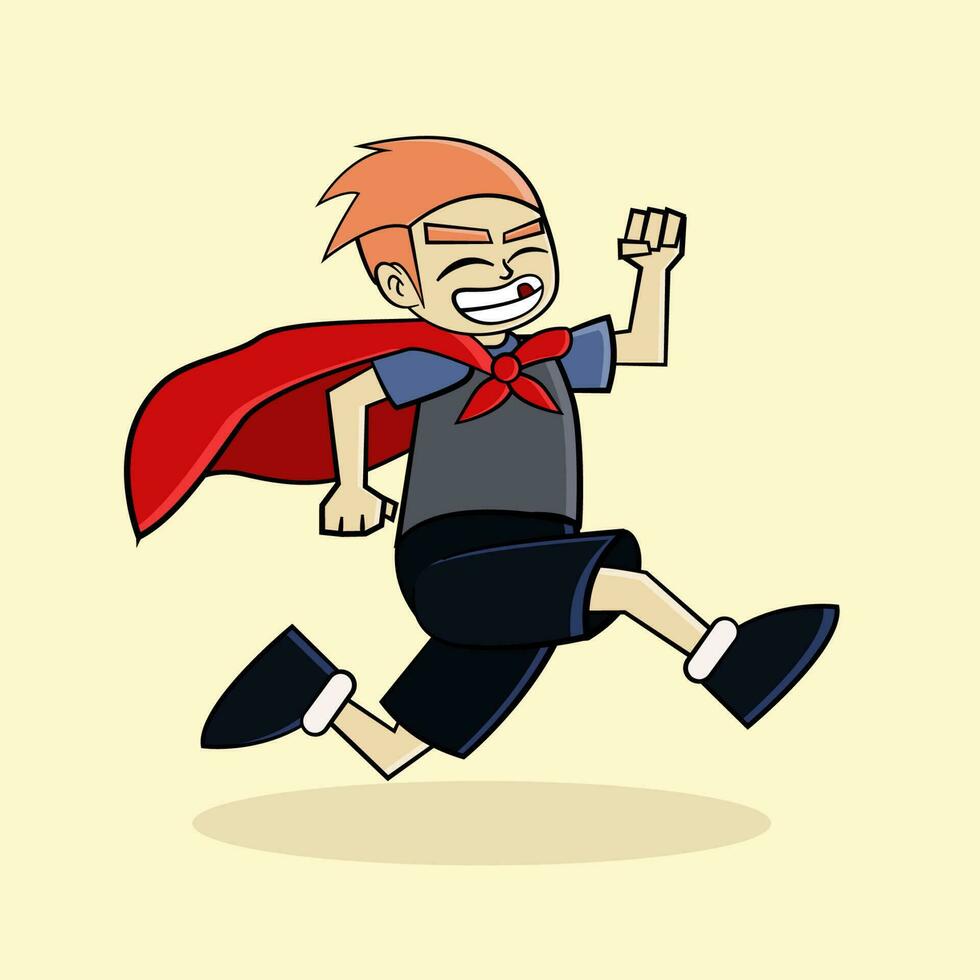 Hero kid cartoon character vector