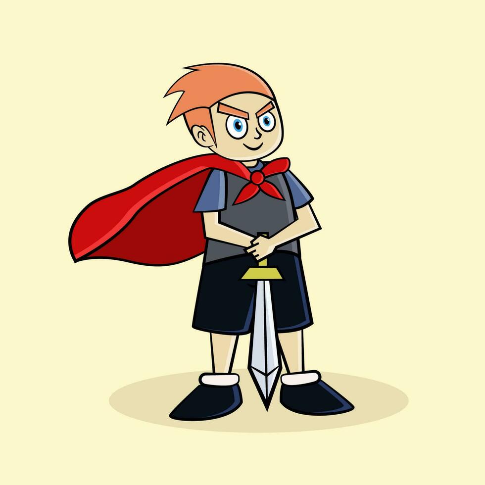 Hero kid cartoon character vector