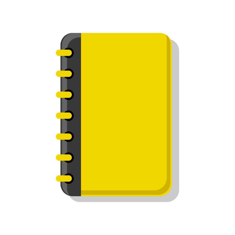 papelería de cuaderno amarillo para la escuela vector