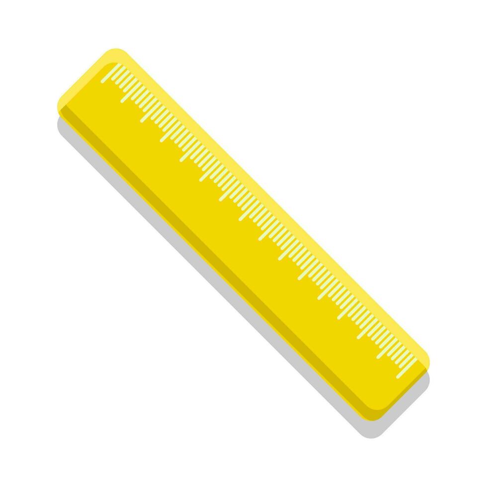 Yellow ruler stationery for school vector