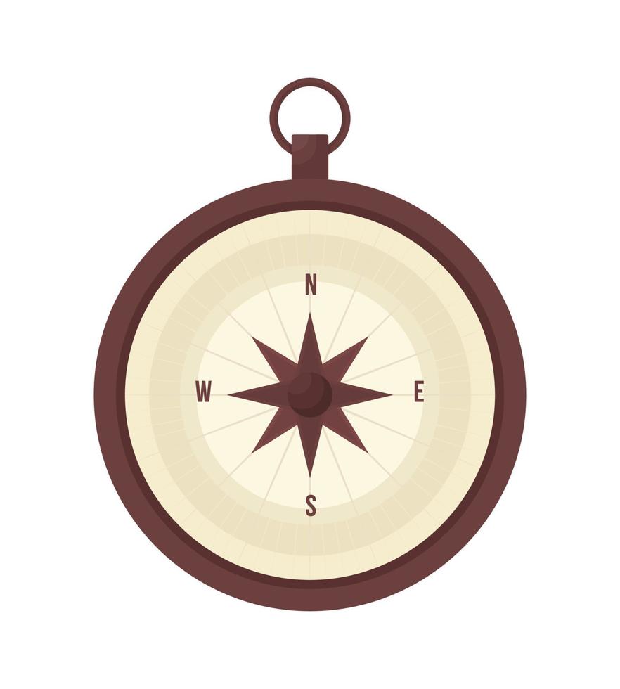 Simple compass semi flat color vector object