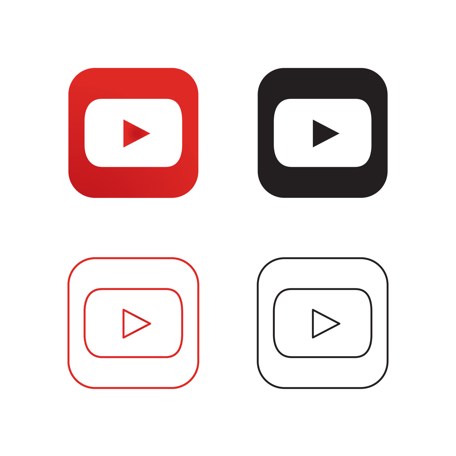 Youtube App Icon In Red And Black Vector Art At Vecteezy