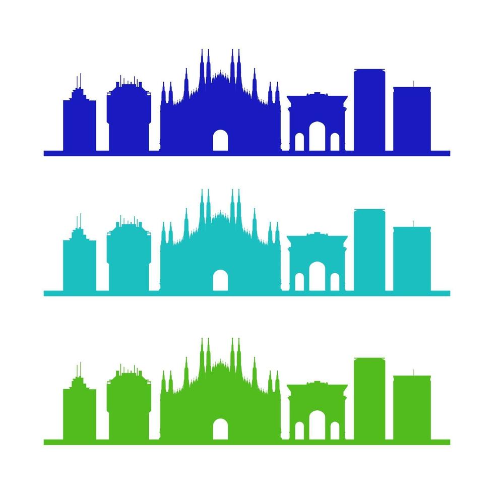 Milan Skyline Illustrated On White Background vector